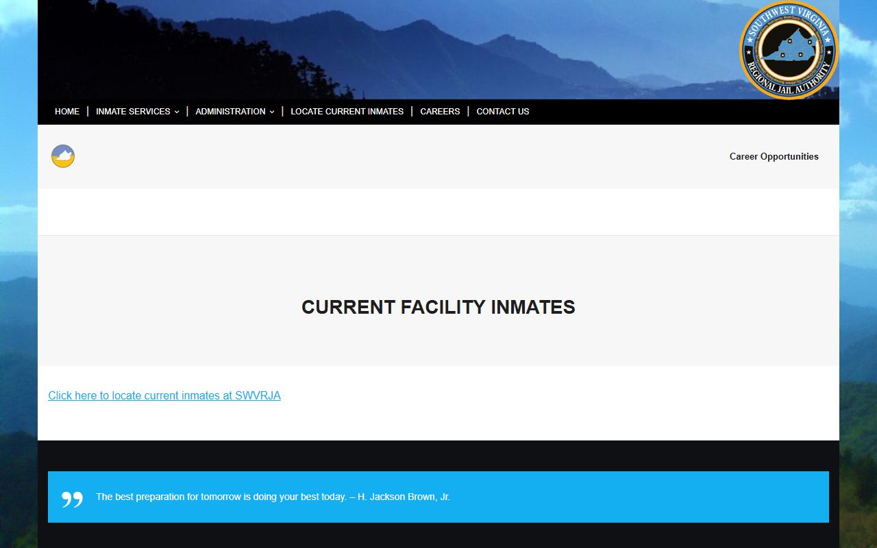 Tazewell County inmate population SWVRJA current facility inmates page